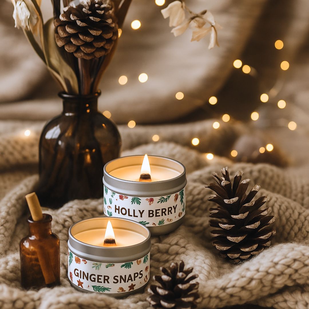 Holiday Candle Gift Set | Holly Berry & Ginger Snaps-4