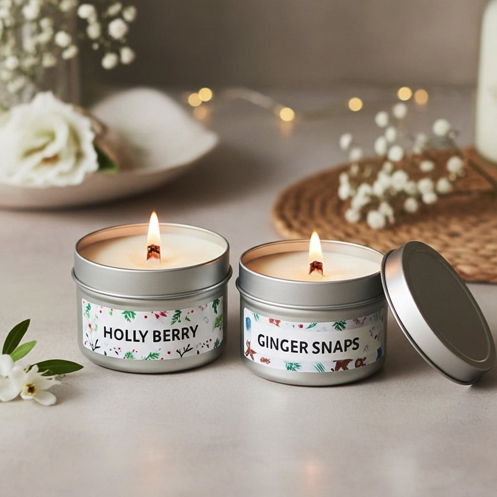 Holiday Candle Gift Set | Holly Berry & Ginger Snaps-3