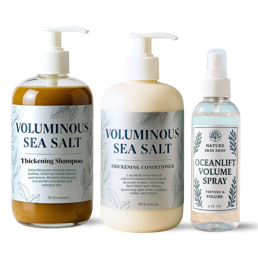 Voluminous Sea Salt Shampoo & Conditioner Set + OceanLift Volume Spray – Boost Texture & Volume-0