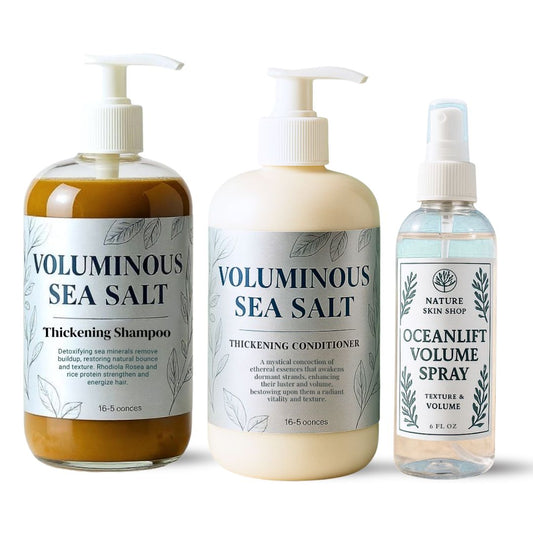 Voluminous Sea Salt Shampoo & Conditioner Set + OceanLift Volume Spray – Boost Texture & Volume-0